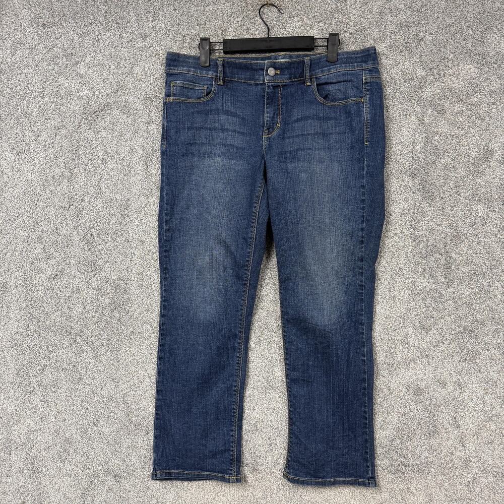 White House Black Market Slim Crop Jeans Womens 10 34x25.5 Blue Mid Rise Denim